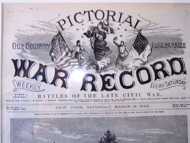 A 19th century issue of the "PICTORIAL WAR RECORD, Battles of the late CIVIL WAR" published March 18, 1882
